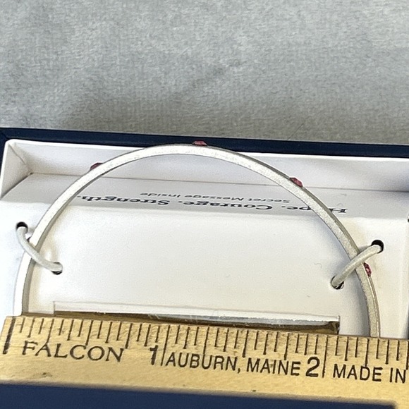 Belk Silverworks Silver Bangle Bracelet Austrian Crystal Jewelry Hope Courage - Picture 10 of 11